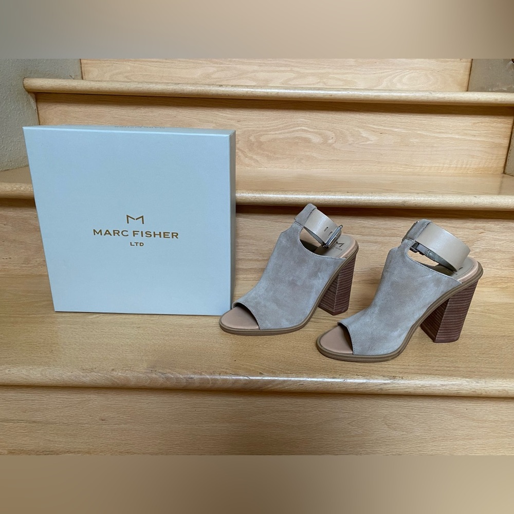 Open-Toed Suede Ankle Booties